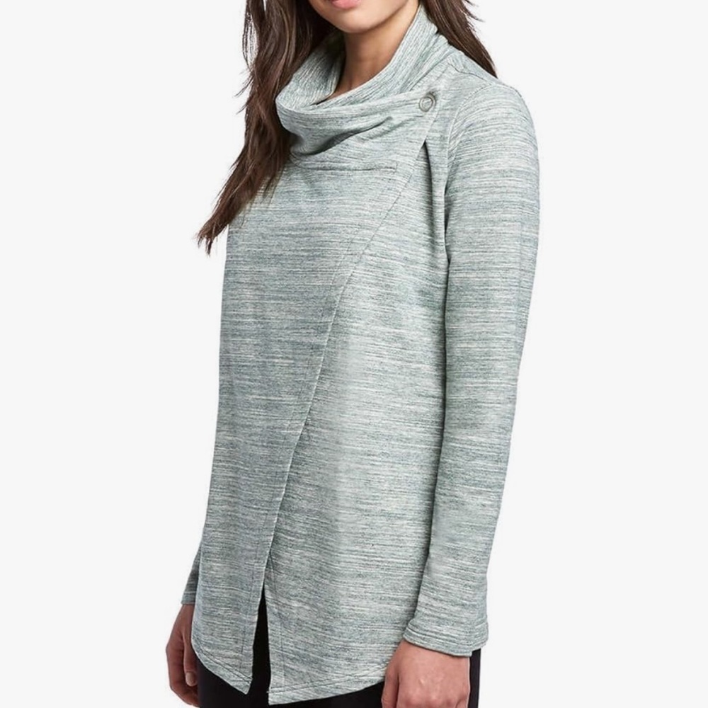 Danskin Light Terry Green Cowl Neck Wrap